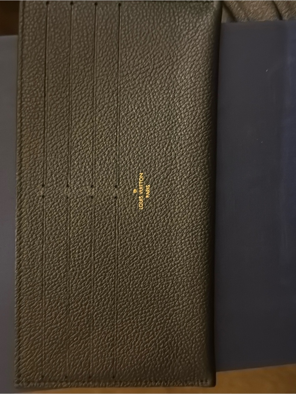 Louis Vuitton Black Men's Long Leather Wallet with Gold Logo